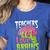 Teachers Love Brains Zombie Teacher Halloween Zombies Women's Heather T-Shirt Heather True Royal