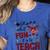 Teachers Oh What Fun It Is To Teach Cute Red Plaid Reindeer Women's Heather T-Shirt Heather True Royal
