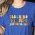 Teaching Is My Superpower Vintage Groovy University Teacher Women's Heather T-Shirt Heather True Royal