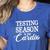 Testing Season Is My Cardio Teacher Test Day Women's Heather T-Shirt Heather True Royal