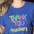Thank You Teacher Appreciation Graduation Men Women Girls Kids Women's Heather T-Shirt Heather True Royal Thank You Teacher Appreciation Graduation Men Women Girls Kids Women's Heather T-Shirt Heather True Royal
