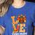 Thanksgiving Love Third Grade Teacher Turkey Autumn Fall Men Women Girls Kids Women's Heather T-Shirt Heather True Royal