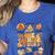 Thanksgiving One Thankful Art Teacher Fall Groovy Men Women Women's Heather T-Shirt Heather True Royal