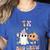 TK Boo Crew Retro Groovy Halloween Floral Ghost TK Teacher Men Women Kids Women's Heather T-Shirt Heather True Royal