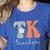 TK Teacher Retro Groovy Vintage Happy First Day Of School Women's Heather T-Shirt Heather True Royal