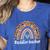 Toddler Teacher Rainbow Leopard Infant Teacher Men Women Women's Heather T-Shirt Heather True Royal