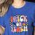 Trick Or Teach Retro Groovy Halloween Teacher Women's Heather T-Shirt Heather True Royal Trick Or Teach Retro Groovy Halloween Teacher Women's Heather T-Shirt Heather True Royal