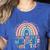 Twinning With My Teacher Bestie Rainbow Matching Teachers Women's Heather T-Shirt Heather True Royal Twinning With My Teacher Bestie Rainbow Matching Teachers Women's Heather T-Shirt Heather True Royal