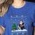 Ugly Christmas Tree Lights Xmas Santa Riding Boston Terrier Women's Heather T-Shirt Heather True Royal