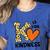 Unity Day K Is For Kindness Anti Bullying Orange Teacher Men Women Kids Women's Heather T-Shirt Heather True Royal
