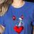 Valentine's Day Boston Terrier Dog Vector Women's Heather T-Shirt Heather True Royal