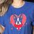 Valentine's Day Boston Terrier Heart Women's Heather T-Shirt Heather True Royal