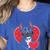 Valentine's Day Boston Terrier Women's Heather T-Shirt Heather True Royal