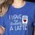 Valentines Day Teacher Tee I Love My Students A Latte Women's Heather T-Shirt Heather True Royal