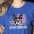 Vintage Boston Terrier Dad American Flag Father's Day Women's Heather T-Shirt Heather True Royal
