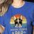 Vintage Boston Terrier Dad Dog Lovers Father's Day Tee Women's Heather T-Shirt Heather True Royal