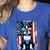 Vintage Boston Terrier Dog American US USA Flag Pets Dogs Women's Heather T-Shirt Heather True Royal