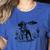 Vintage Boston Terrier UFO Western Wild West Dog Mom Dad Women's Heather T-Shirt Heather True Royal