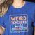 Weird Teachers Build Character Leopard Retro Teacher Women's Heather T-Shirt Heather True Royal
