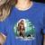 Whimsical Forest Adventures Sasquatch Bigfoot Walking Boston Terrier Dog Lovers Women's Heather T-Shirt Heather True Royal
