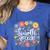Wildflower 4th Fourth Grade Floral Back To School Teacher Women's Heather T-Shirt Heather True Royal Wildflower 4th Fourth Grade Floral Back To School Teacher Women's Heather T-Shirt Heather True Royal