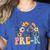 Wildflower Pre-K Preschool Team Floral Teacher Girls Women's Heather T-Shirt Heather True Royal Wildflower Pre-K Preschool Team Floral Teacher Girls Women's Heather T-Shirt Heather True Royal