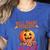 Will Trade Students For Candy Teacher Cute Halloween Pumpkin Women's Heather T-Shirt Heather True Royal