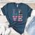 4th Of July Decor Patriotic LOVE Boston Terrier USA Flag Women's Heather T-Shirt Heather Deep Teal