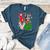 Boston Terrier Christmas Tree Lights Santa Dog Xmas For Men Women Kids Women's Heather T-Shirt Heather Deep Teal