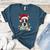 Boston Terrier Dog Santa Christmas Tree Lights Xmas Women's Heather T-Shirt Heather Deep Teal
