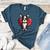 Boston Terrier Mom Dad Bostie Dog Lover Valentines Day Women's Heather T-Shirt Heather Deep Teal
