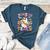 Retro Floral Ghost Trick Or Teach Groovy Teacher Halloween Women's Heather T-Shirt Heather Deep Teal