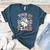 Trick Or Teach Groovy Teacher Halloween Retro Ghost Women's Heather T-Shirt Heather Deep Teal
