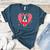 Valentine's Day Boston Terrier Heart Women's Heather T-Shirt Heather Deep Teal