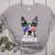 Boston Terrier 4th Of July Merica Men Women USA Flag Vintage Women's Heather T-Shirt Athletic Heather