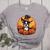 Boston Terrier Bostie Dog Breed Pet Halloween Pumpkins Women's Heather T-Shirt Athletic Heather