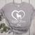 Boston Terrier Dad Cute Boston Terrier Silhouette Heart Women's Heather T-Shirt Athletic Heather