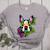 Boston Terrier In Day Of The Dead Sugar Skull Dog Women's Heather T-Shirt Athletic Heather