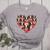 Boston Terrier Heart Valentine Boston Terrier Women's Heather T-Shirt Athletic Heather