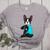 Boston Terrier I Love Mom Apparel Women's Heather T-Shirt Athletic Heather