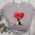 Boston Terrier Lover Heart Shape Boston Terrier Valentine Women's Heather T-Shirt Athletic Heather