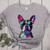 Boston Terrier Lovers Pop Art Boston Terrier Women's Heather T-Shirt Athletic Heather