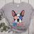 Boston Terrier Merica 4th Of July T Shirt Men Boys Dog Puppy Women's Heather T-Shirt Athletic Heather