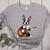 Boston Terrier Playing Guitar Boston Terrier Women's Heather T-Shirt Athletic Heather