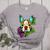 Boston Terrier In Red Day Of The Dead Sugar Skull Dog Women's Heather T-Shirt Athletic Heather