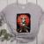 Boston Terrier Samurai Ninja Vintage Anime Japanese Ukiyo-e Women's Heather T-Shirt Athletic Heather