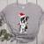 Boston Terrier Santa Christmas Lights Xmas Dog Lover Men Women Kids Women's Heather T-Shirt Athletic Heather