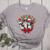 Boston Terrier Santa Claus Elf Reindeer Christmas Dog X-Mas Women's Heather T-Shirt Athletic Heather