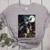 Boston Terrier Selfie Full Moon Flying Witch Halloween Dog Women's Heather T-Shirt Athletic Heather