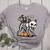Boston Terrier Skeleton Mummy Witch Halloween Women's Heather T-Shirt Athletic Heather